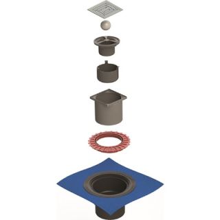 Душевой трап Berges Wasserhaus Zentrum Uno 090471 10х10 Матовый хром